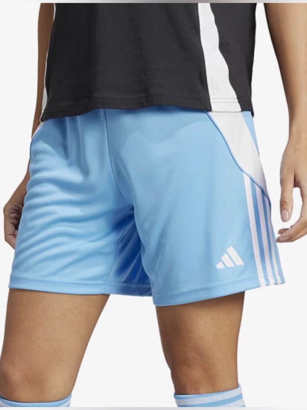 adidas Women’s Blue Tiro 24 Athletic Shorts with White Accents